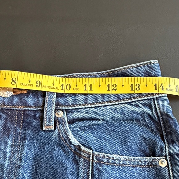 Express Conscious Edit Flared Denim Midi Skirt Panel Seam A-Line Size 4 - Picture 7 of 10